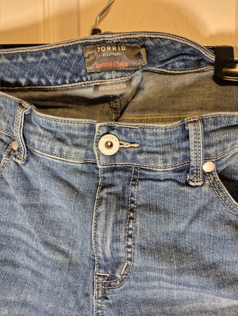 Torrid Vintage Stretch Boyfriend Straight Jeans - Light Blue SIZE 12